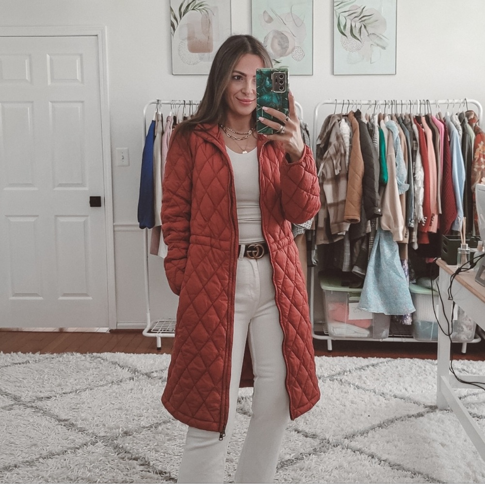 🍎M&S collection quilted long jacket